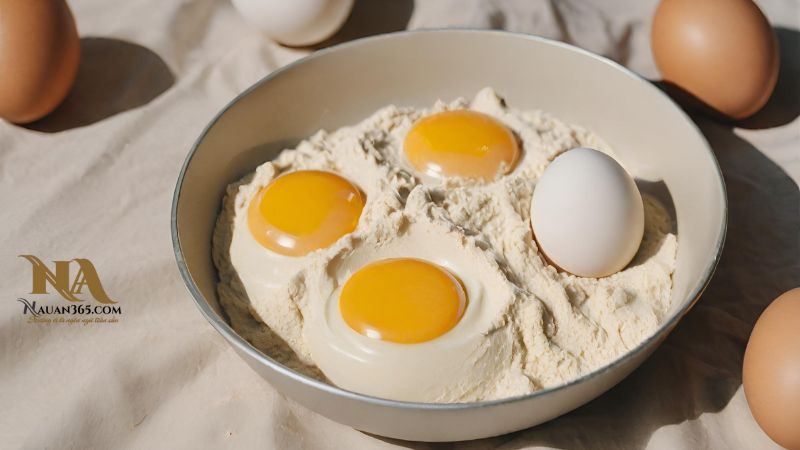 Trộn bột và đánh trứng