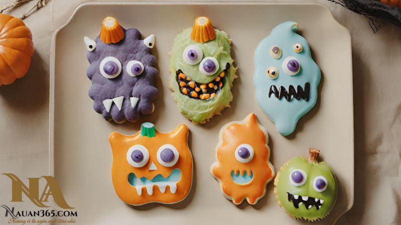 Ý tưởng trang trí món ăn Halloween với hình dạng quái vật