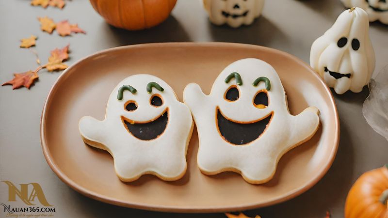 Ý tưởng trang trí món ăn Halloween với hình dạng ma cười